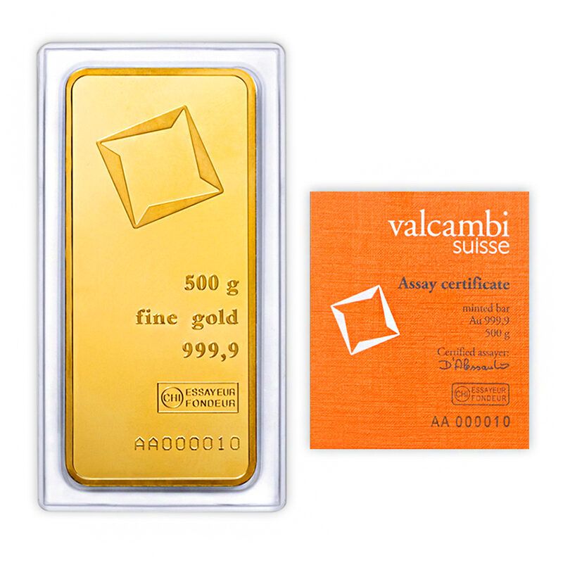 Aukso luitas 500 g.  Valcambi!
