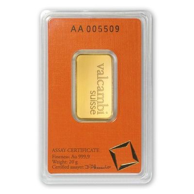 Gold bar 20 g. Valcambi!