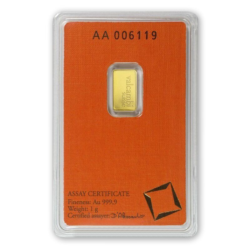 Gold bar 1 g. Valcambi!
