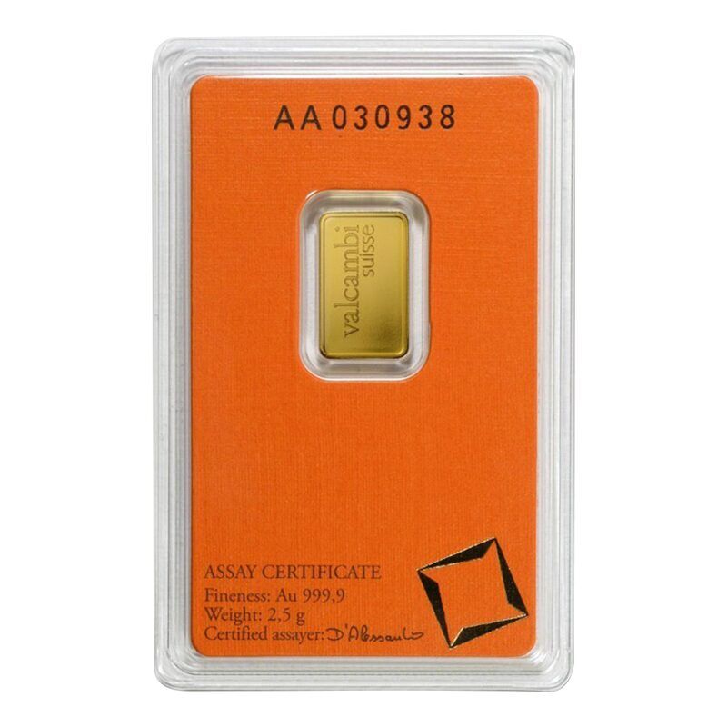 Gold bar 2.5 g. Valcambi!