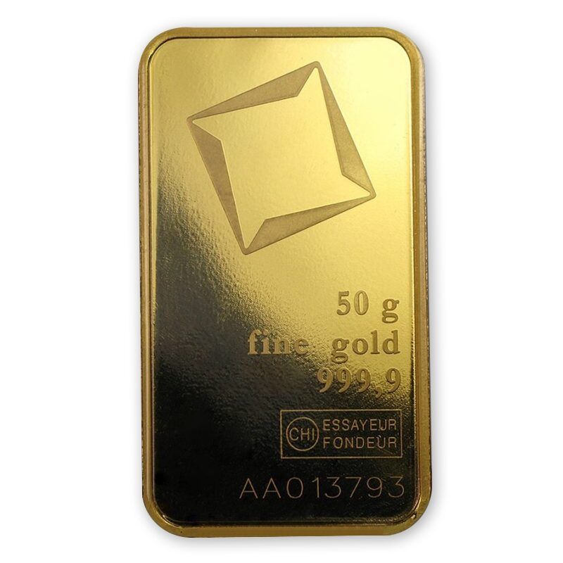 Aukso luitas 50 g.  Valcambi!