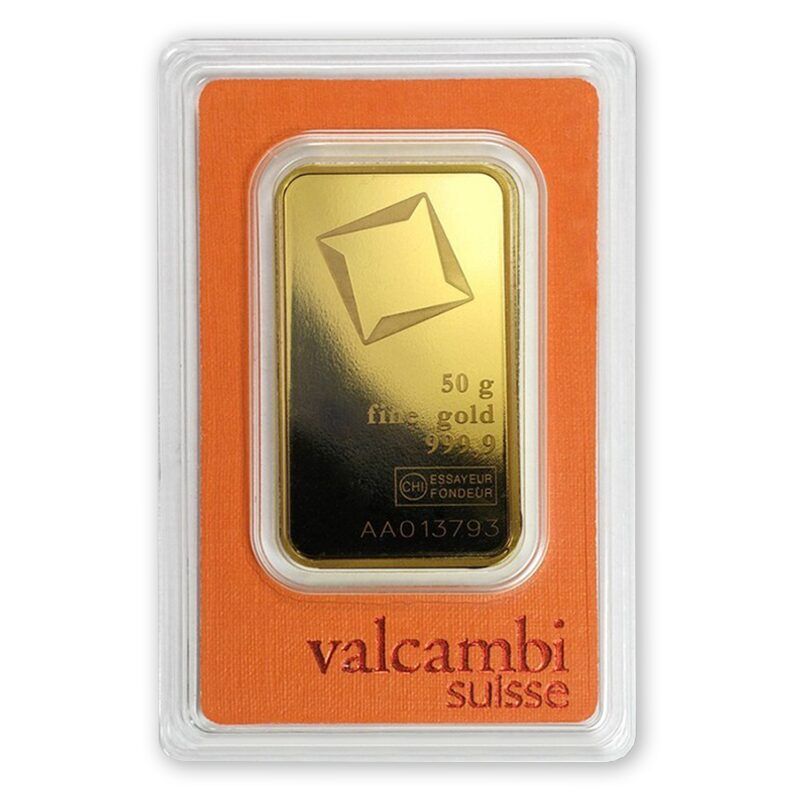 Aukso luitas 50 g.  Valcambi!