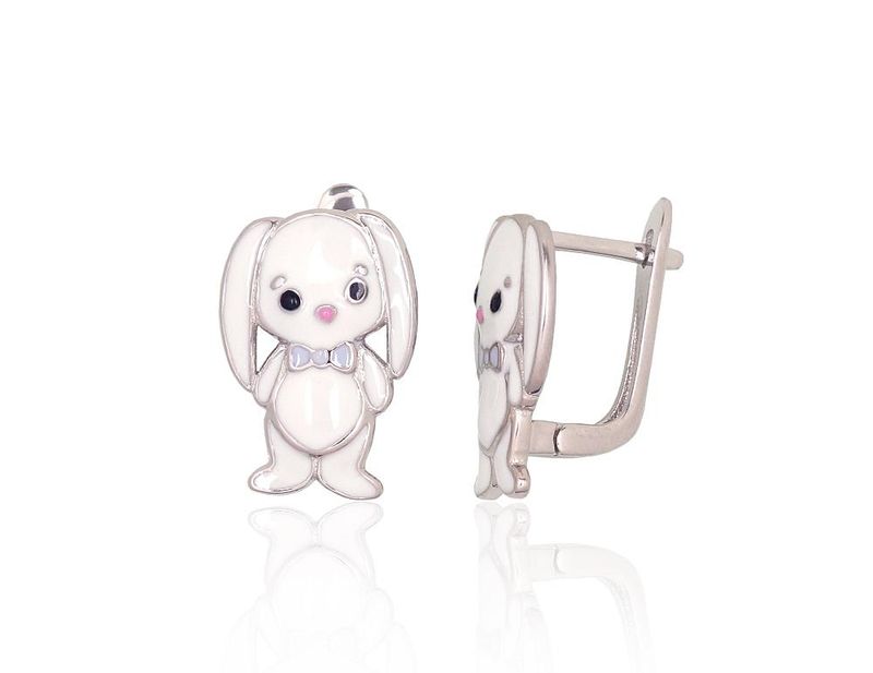 Silver Earrings with English Clasp A2204174PRhGrMLMIX