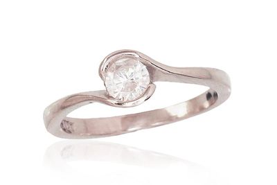 For Engagement Silver Ring A2101616PRhGrCZ