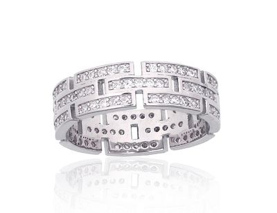 Silver Ring A2101967PRhGrCZ