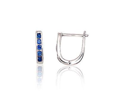 Silver Earrings with English Clasp A2202950PRhGrCZDB