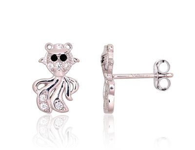 Silberne Ohrringe A2203732PRhGrCZCZBK