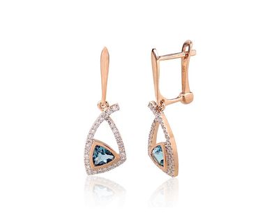 Gold earrings with Lever backs A1201771AuRPRhWDITZB