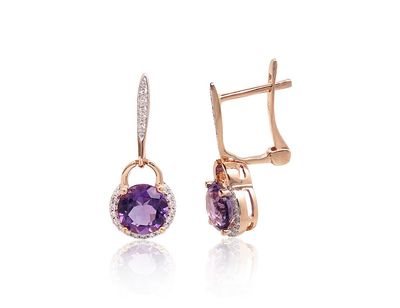 Gold earrings with Lever backs A1201772AuRPRhWDIAM Gold earrings with Lever backs A1201772AuRPRhWDIAM