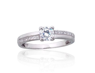Engagement Silver Ring A2101852PRhGrCZ