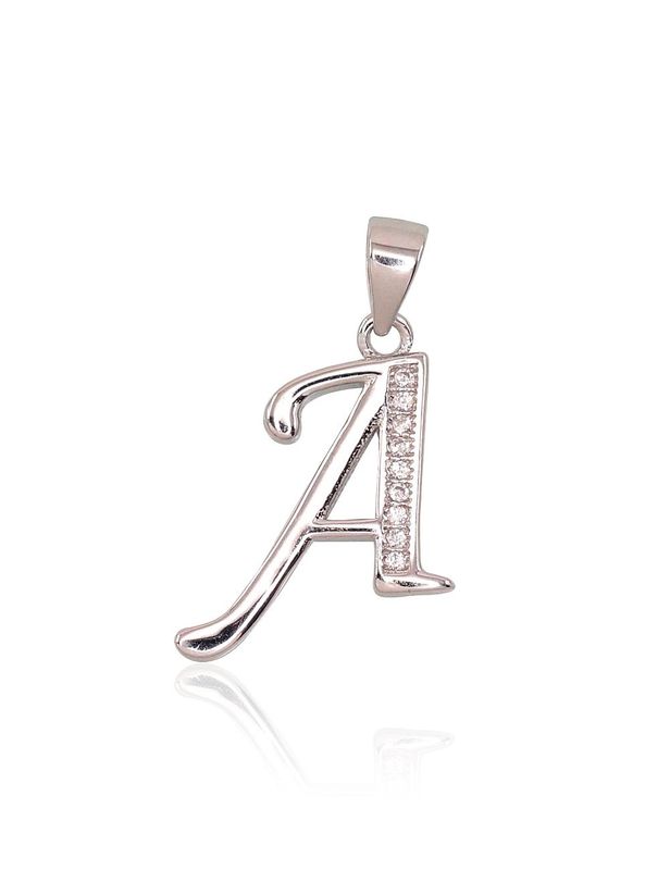 Silver Letter A2301605PRhGrCZ