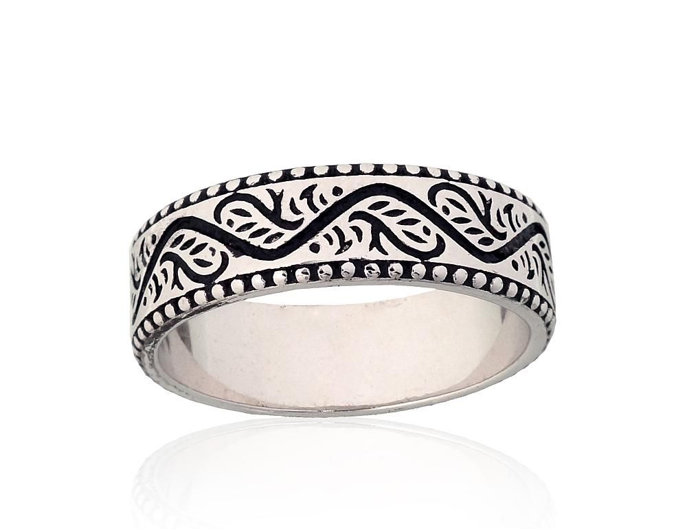 Silver ring A2101997POxBk Silver 925° oxide Plating Women