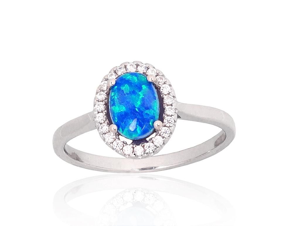 Silver ring A2101933PRhGrCZOPB Silver 925° Rhodium Plating Zirkons  Opalit  Women