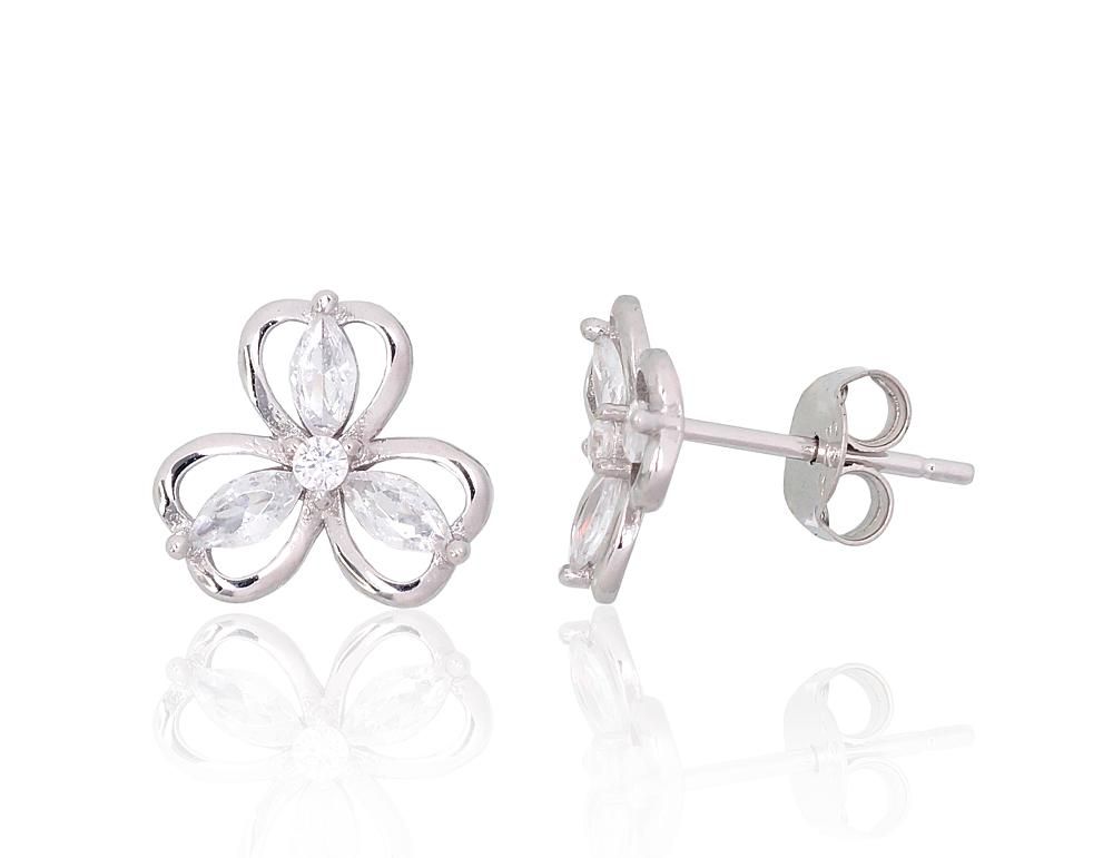 Silver stud earrings A2204137PRhGrCZ Silver 925° Rhodium Plating Zirkons  stud