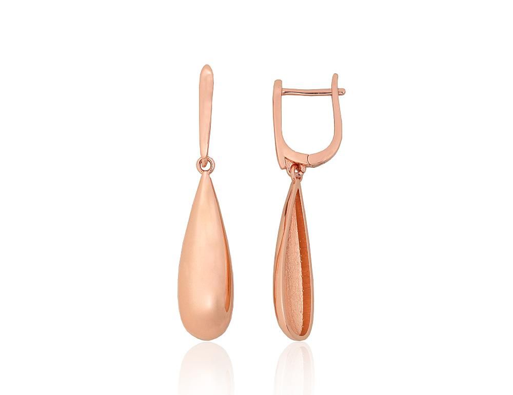 Silver earrings with &#39;english&#39; lock A2204307PAuR Silver 925° red gold Plating &quot;English&quot; lock