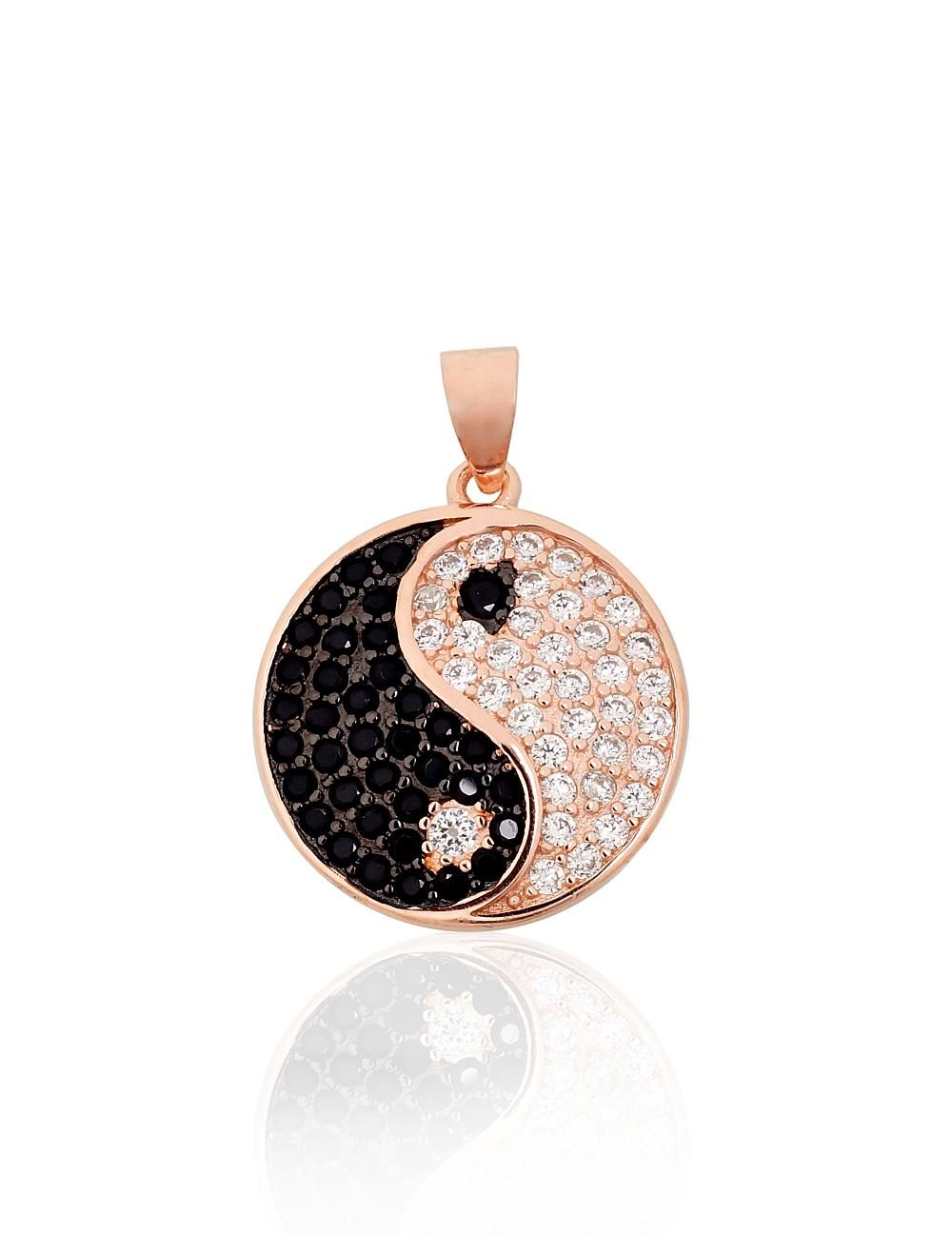 Silver pendant A2302038PAuRPRhBkCZCZBK Silver 925° red gold Plating/ Rhodium Plating Zirkons  Gold plated