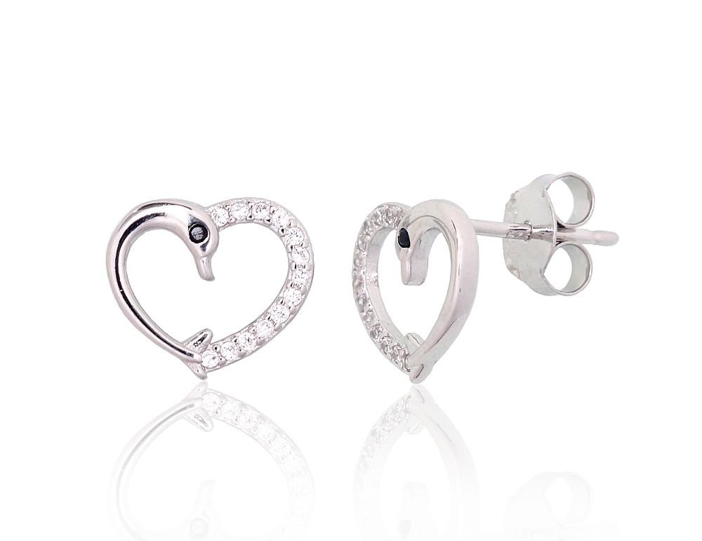 Silver stud earrings A2204135PRhGrCZCZBK Silver 925° Rhodium Plating Zirkons  stud