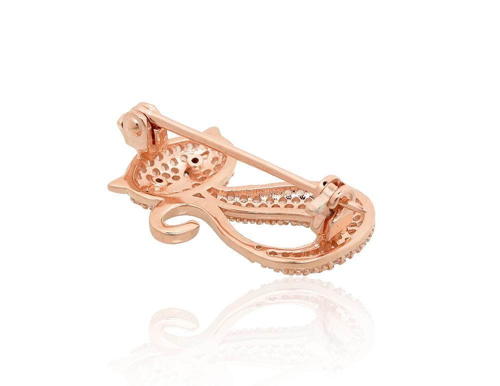 Silver brooch A2920234PAuRCZCZBK Silver 925° red gold Plating Zirkons