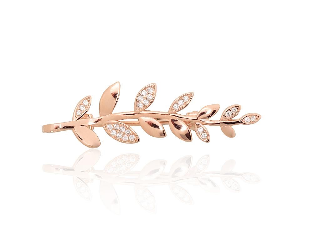 Silver brooch A2920232PAuRCZ Silver 925° red gold Plating Zirkons