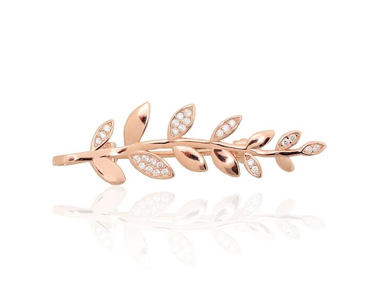 Silver brooch A2920232PAuRCZ Silver 925° red gold Plating Zirkons