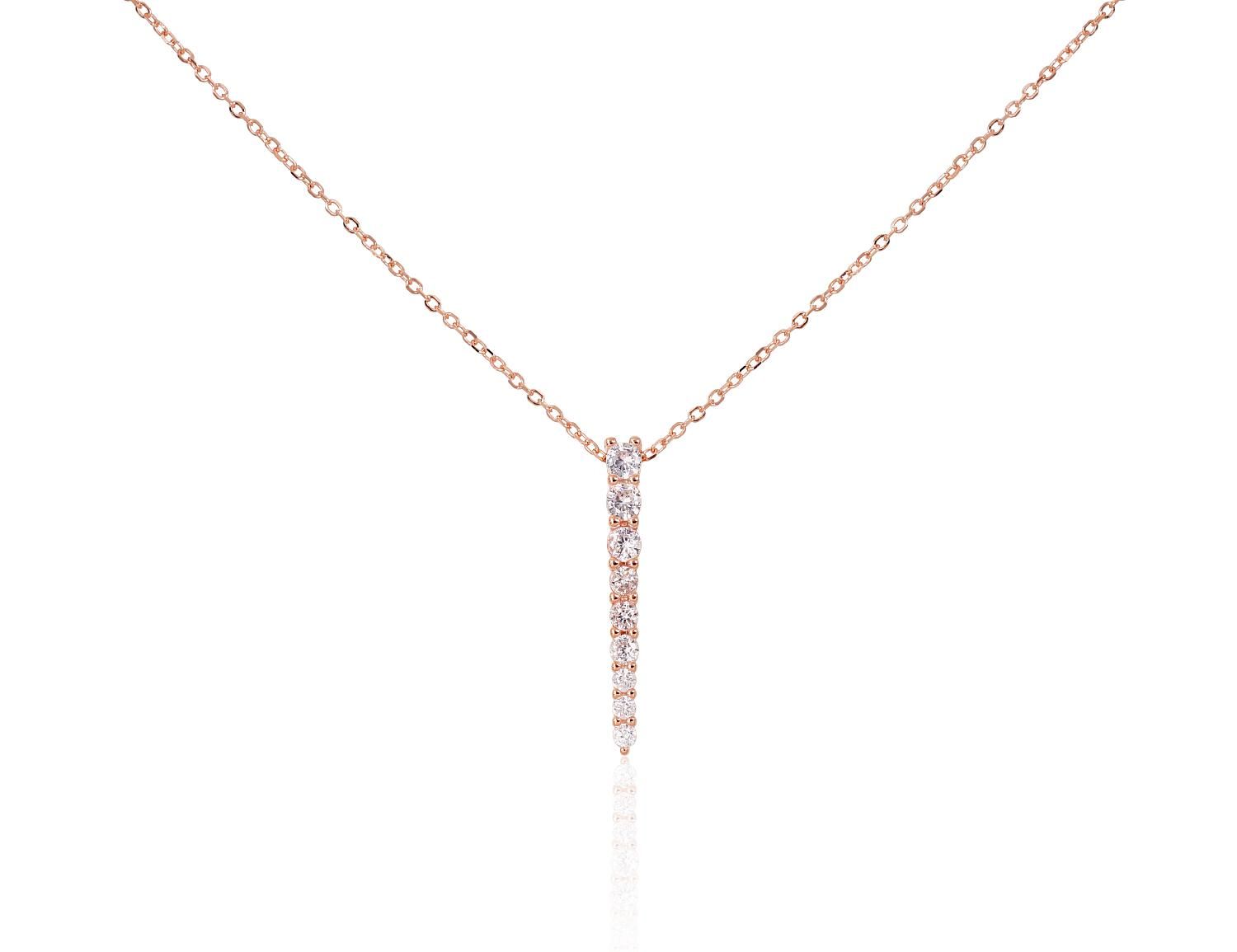 Silver necklace A2500155PAuRCZ Silver 925° red gold Plating Zirkons  Gold plated