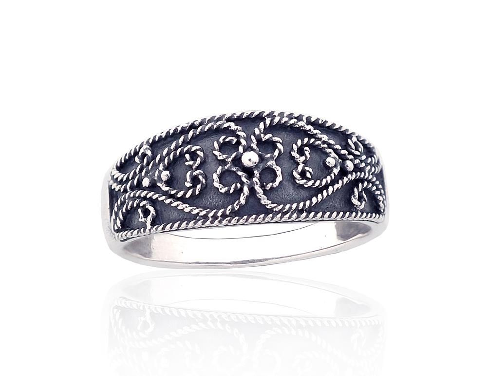 Silver ring A2101874POxBk Silver 925° oxide Plating Women