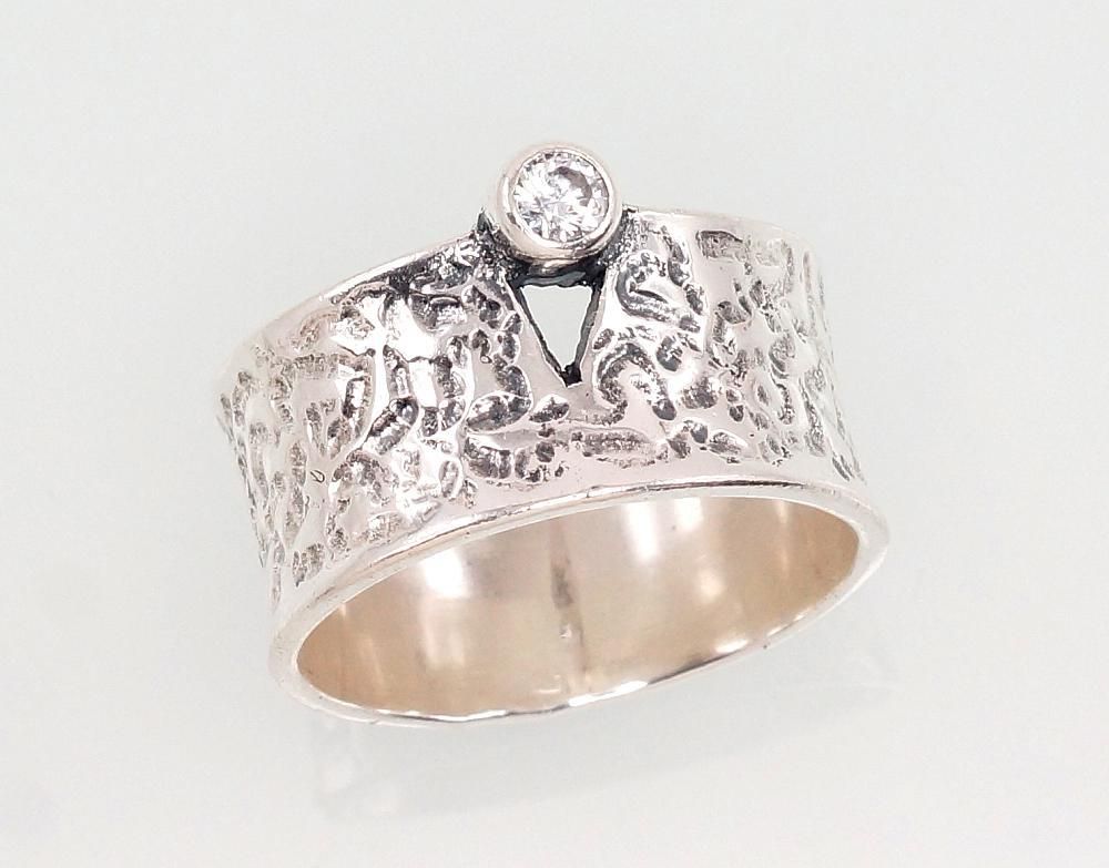 Silver ring A2101403POxBkCZ Silver 925° oxide Plating Zirkons  Women