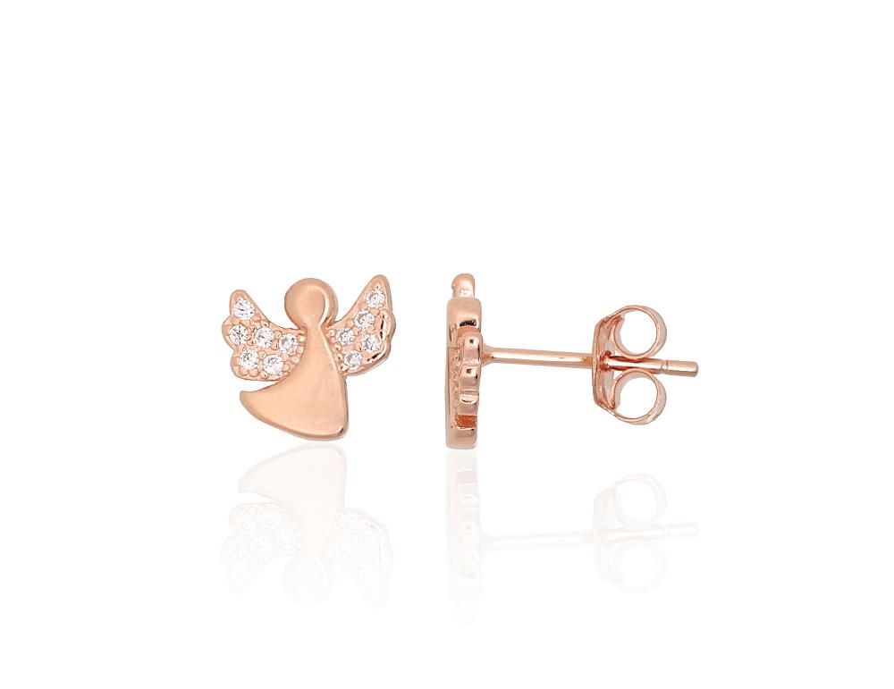 Silver stud earrings A2204294PAuRCZ Silver 925° red gold Plating Zirkons  stud