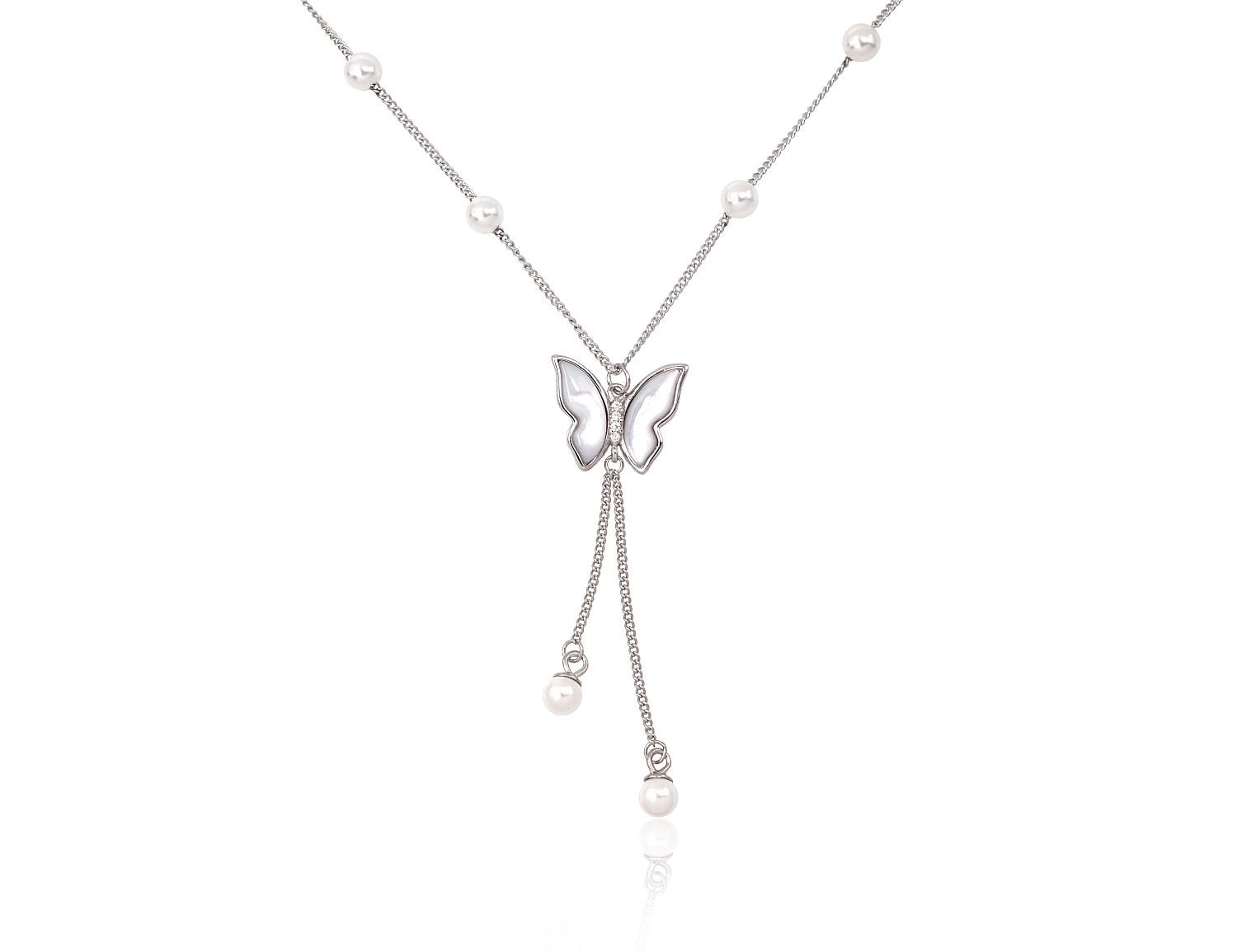 Silver necklace A2500158PRhGrCZPEPL Silver 925° Rhodium Plating Zirkons  Freshwater Pearl  Motherofpearl