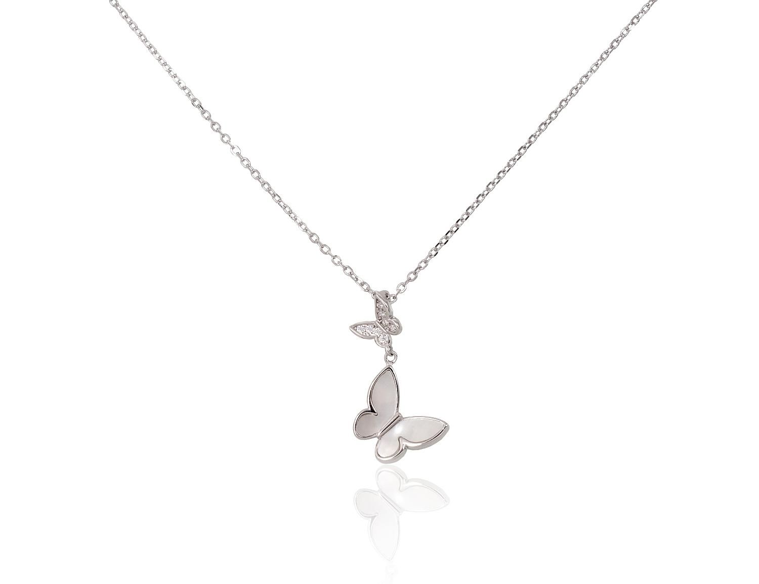 Silver necklace A2500157PRhGrCZPL Silver 925° Rhodium Plating Zirkons  Motherofpearl