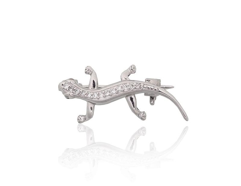 Silver brooch A2920233PRhGrCZ Silver 925° Rhodium Plating Zirkons