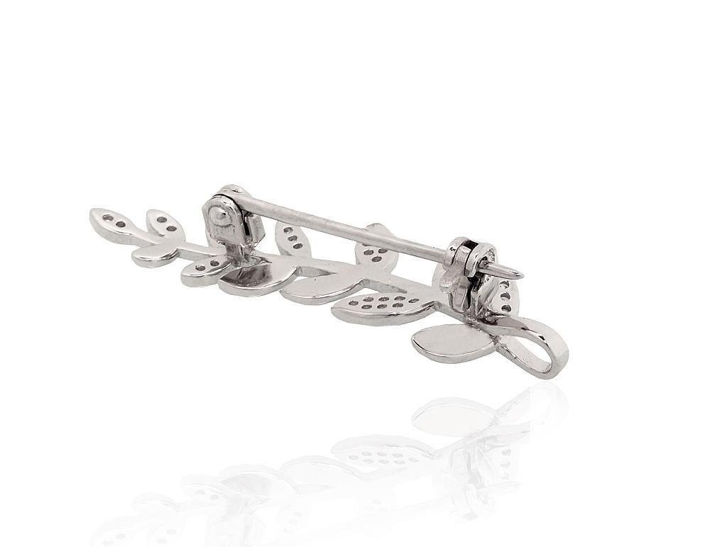 Silver brooch A2920232PRhGrCZ Silver 925° Rhodium Plating Zirkons