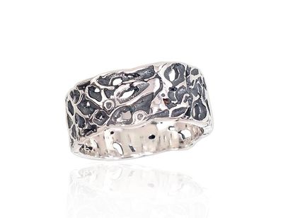 Silver ring A2101667POxBk Silver 925° oxide Plating Women