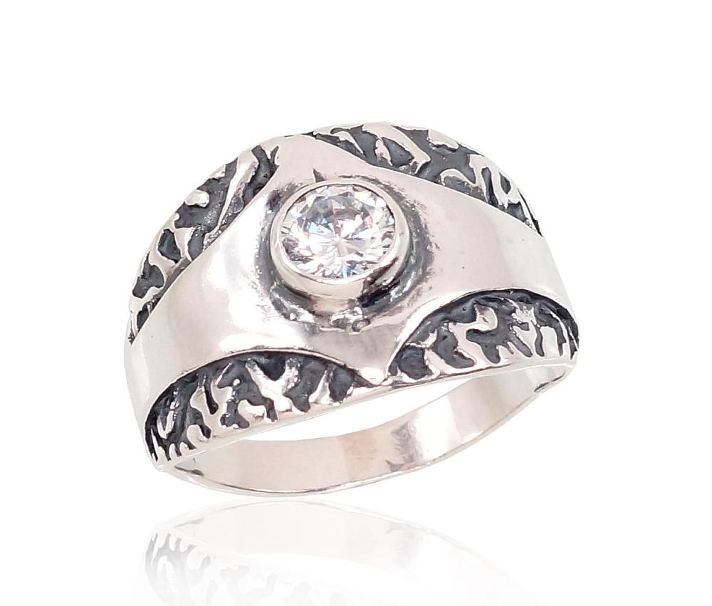 Silver ring A2101402POxBkCZ Silver 925° oxide Plating Zirkons  Women