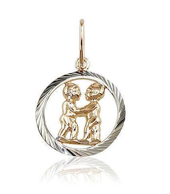 Gold Pendant Zodiac Gemini