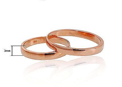 Gold Classic Wedding Ring: 3 mm. wide