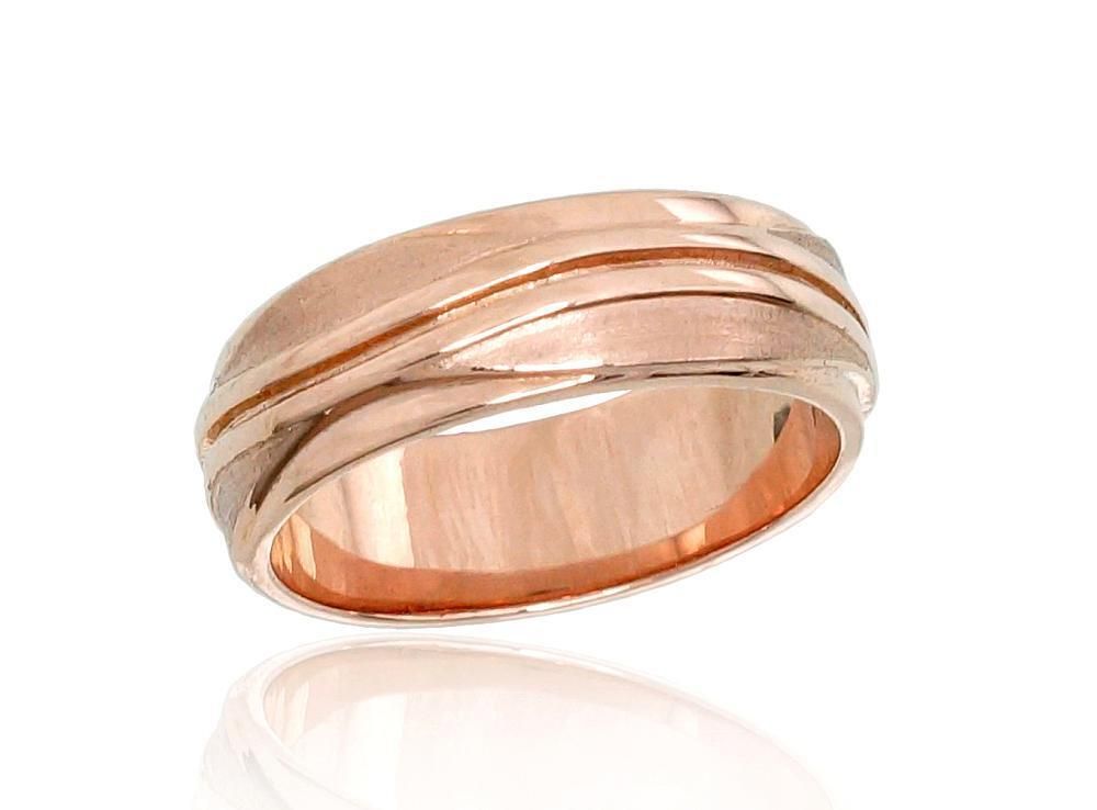 Gold Wedding Ring 6 mm wide with pattern. Various sizes. Model A1100545AuR