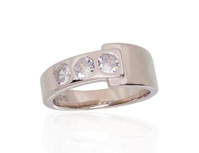 Silver Ring A2101712PRhGrCZ