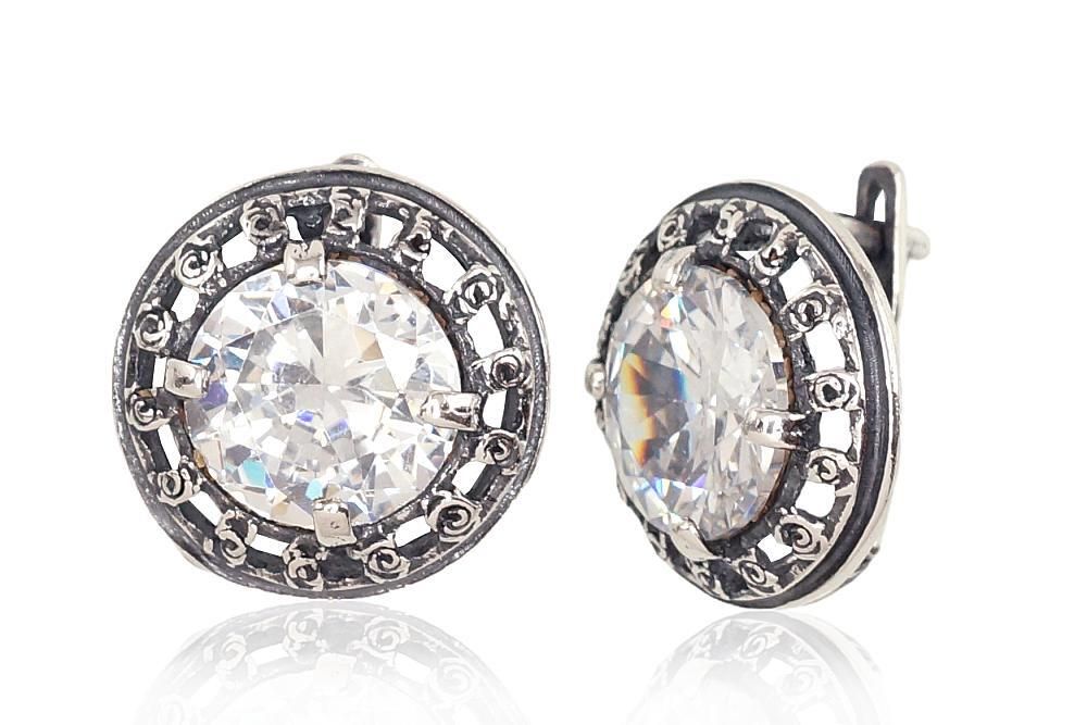 Silver Earrings, A2201705POxBkCZ