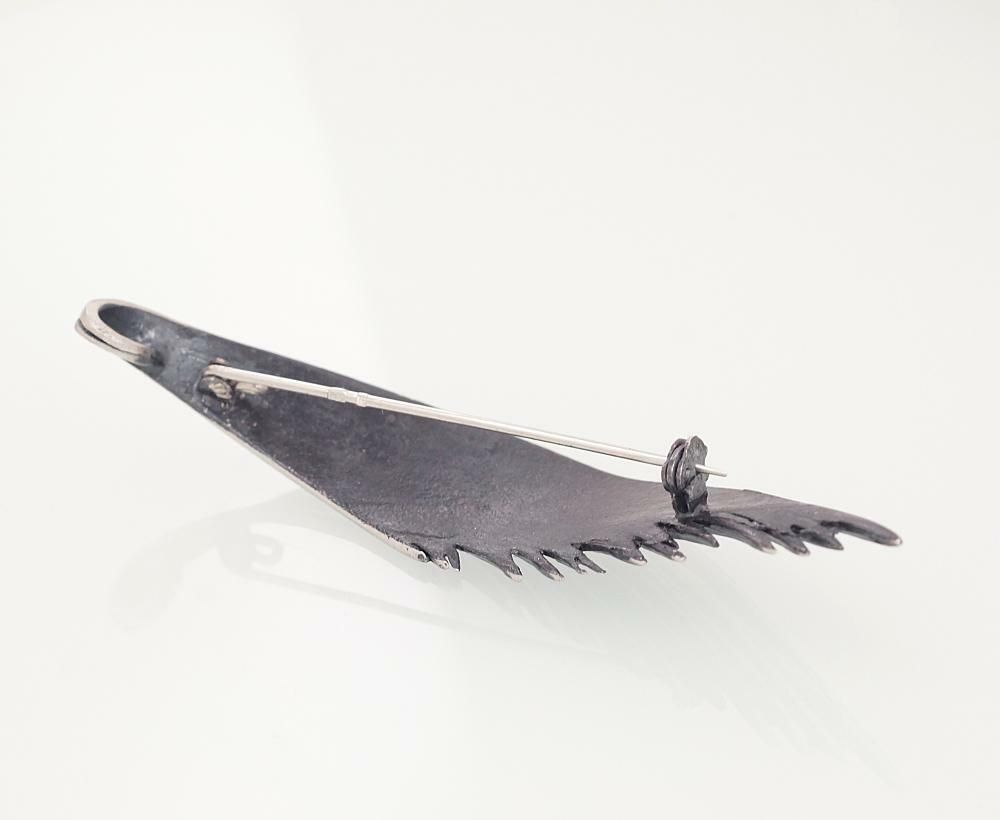 Silver brooch A2920019MattPOxMattBk Size 75 mm