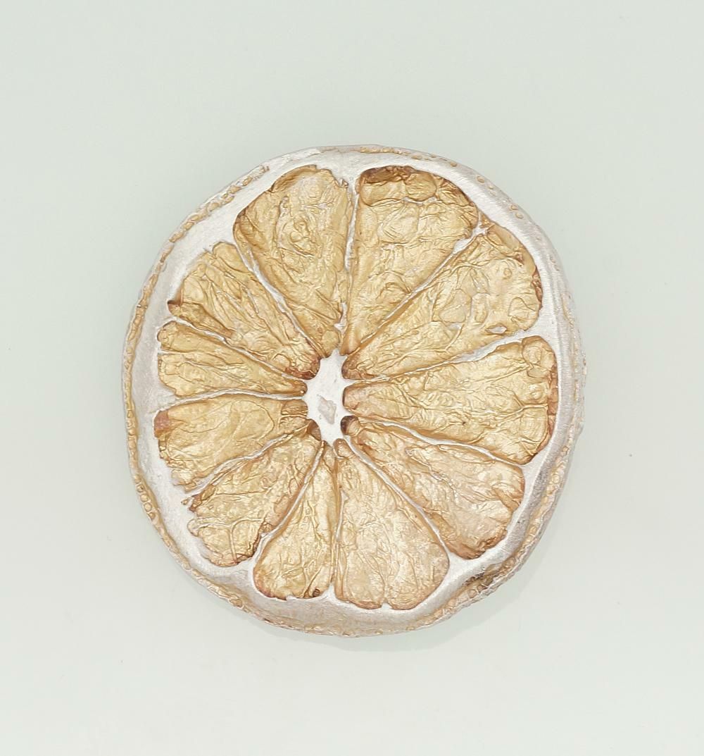 Silver brooch A2920089MattPOxMattY Size 34 mm