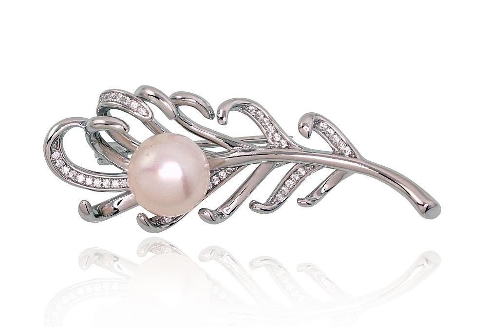 Silver brooch A2920176PRhGrCZPE