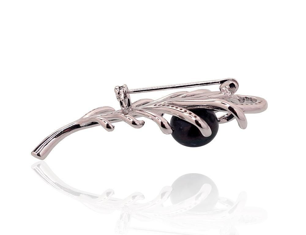Silver brooch A2920176PRhGrCZPEBK