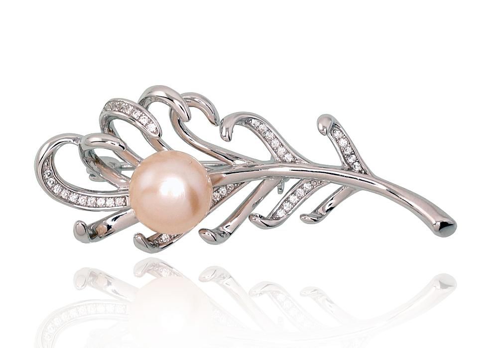 Silver brooch A2920176PRhGrCZPEPI
