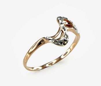 Gold ring for women, model A1100069AuRPRhW