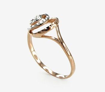 Gold ring for women with white gold