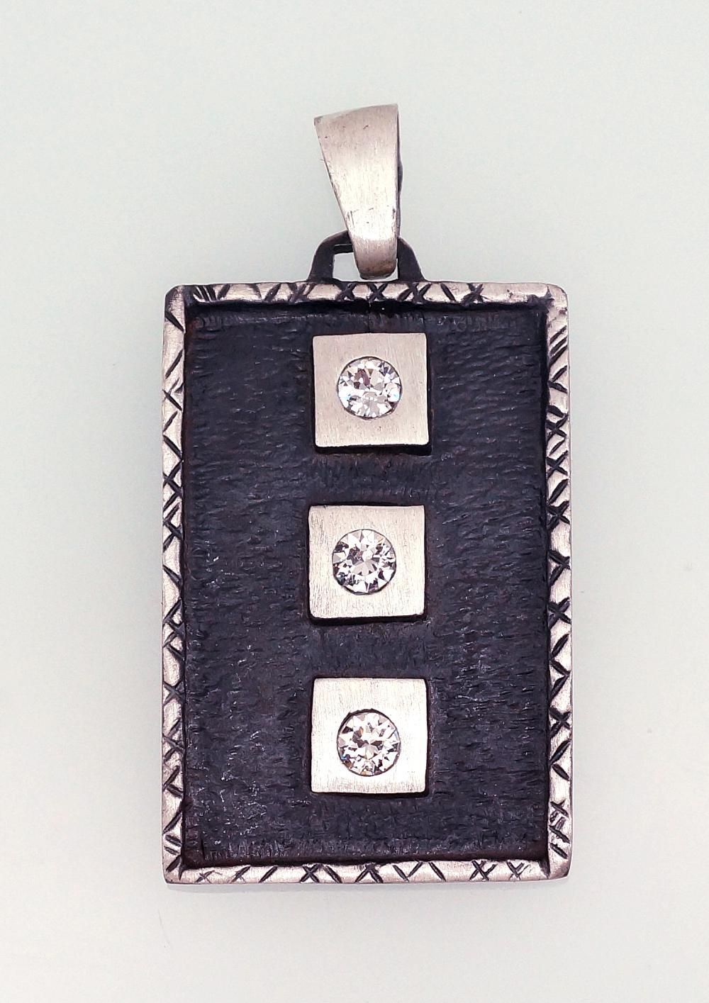 Silver Pendant A2301534MattPOxMattBkSV