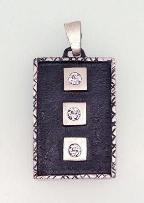 Silver Pendant A2301534MattPOxMattBkSV Silver Pendant A2301534MattPOxMattBkSV