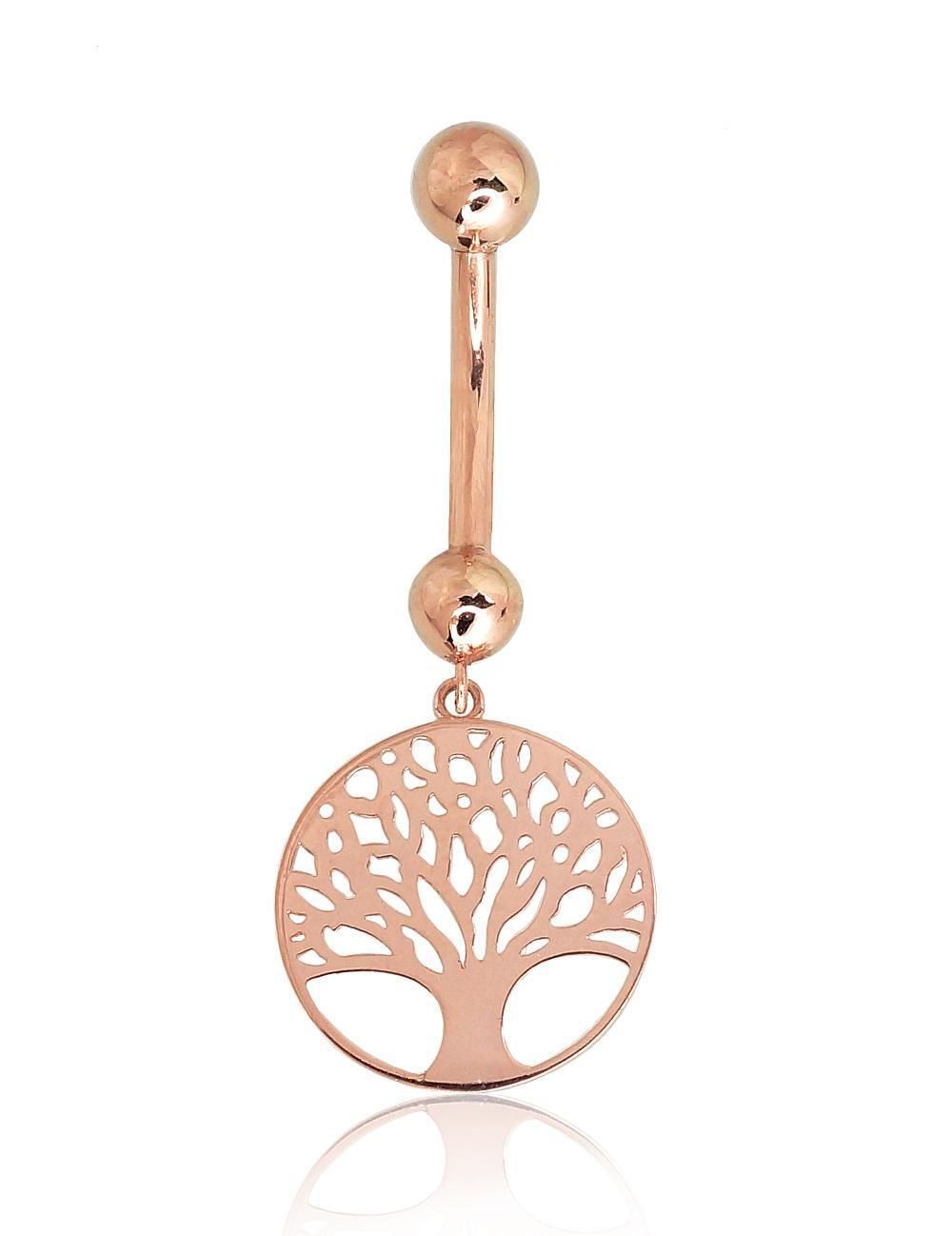 Earring in the navel golden tree of life, model A1930059AuR