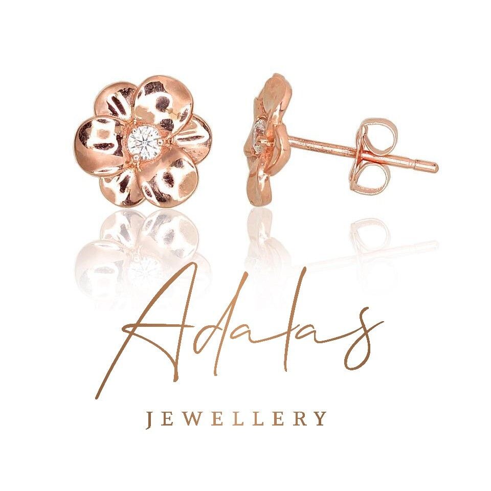 Flower Gold Earrings for Women, A1201117AuRCZ